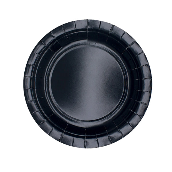 big-party-25-piatti-piani-d18cm-ecocolor-biodegradabile-nero