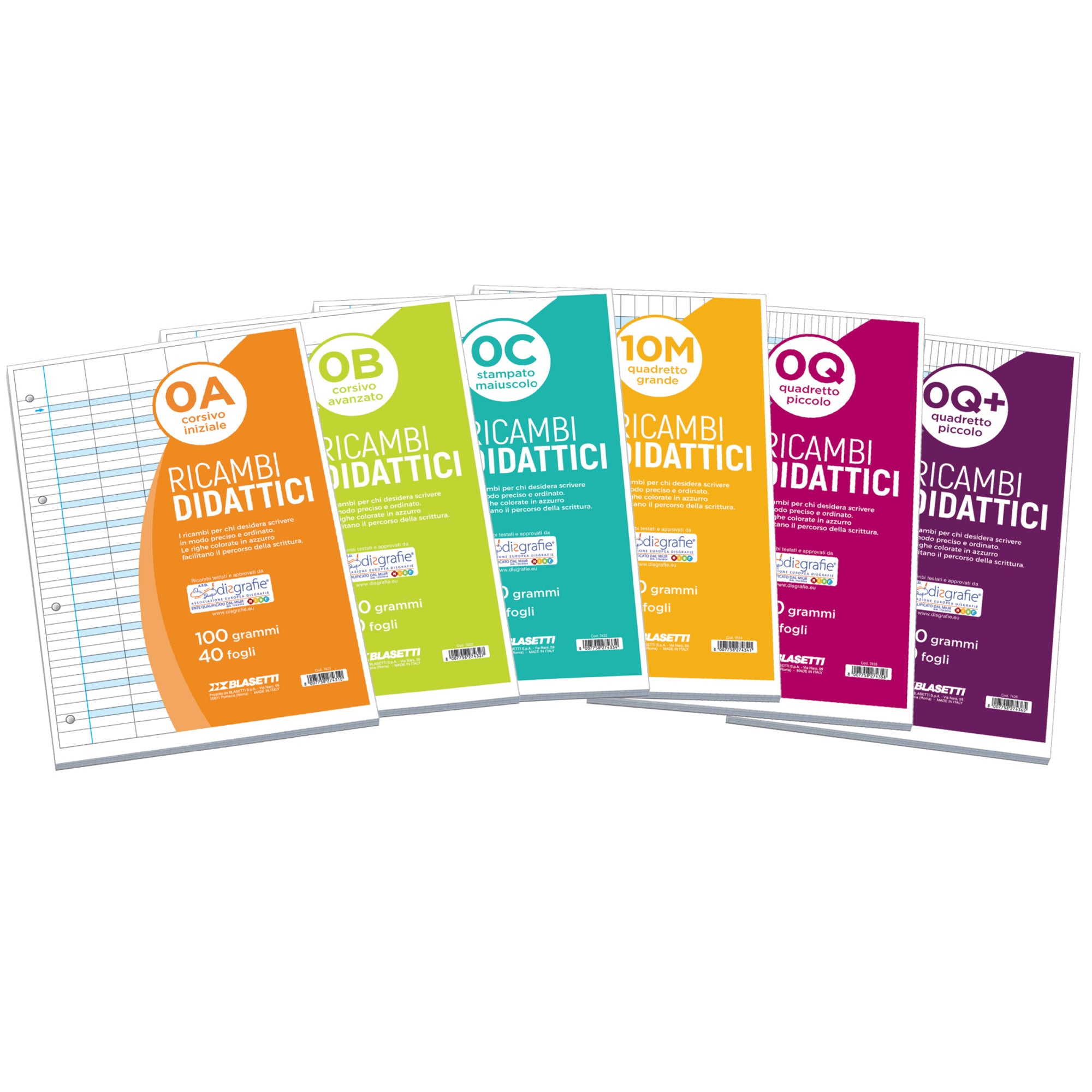 blasetti-ricambi-didattici-forati-f-to-a4-40ff-carta-100gr-1rigo-c-marg-0c