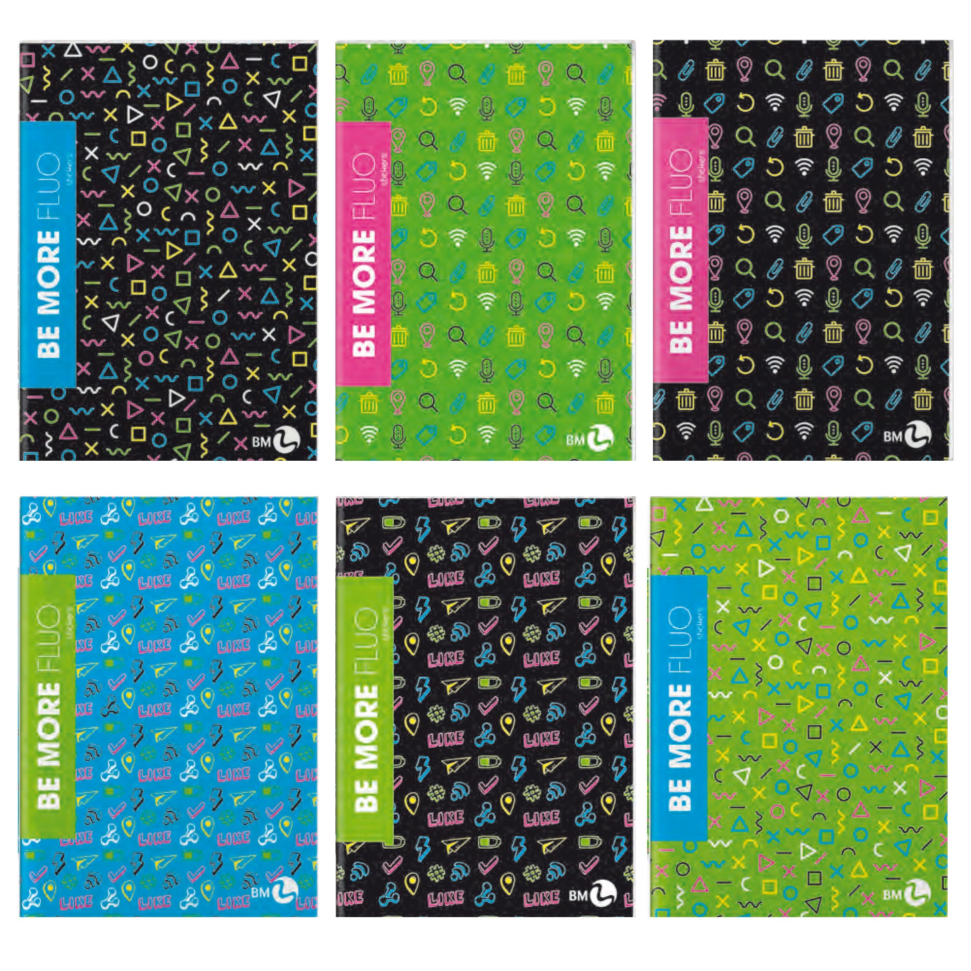 bm-maxiquaderno-a4-36fg2-100gr-10mm-be-more-fluo