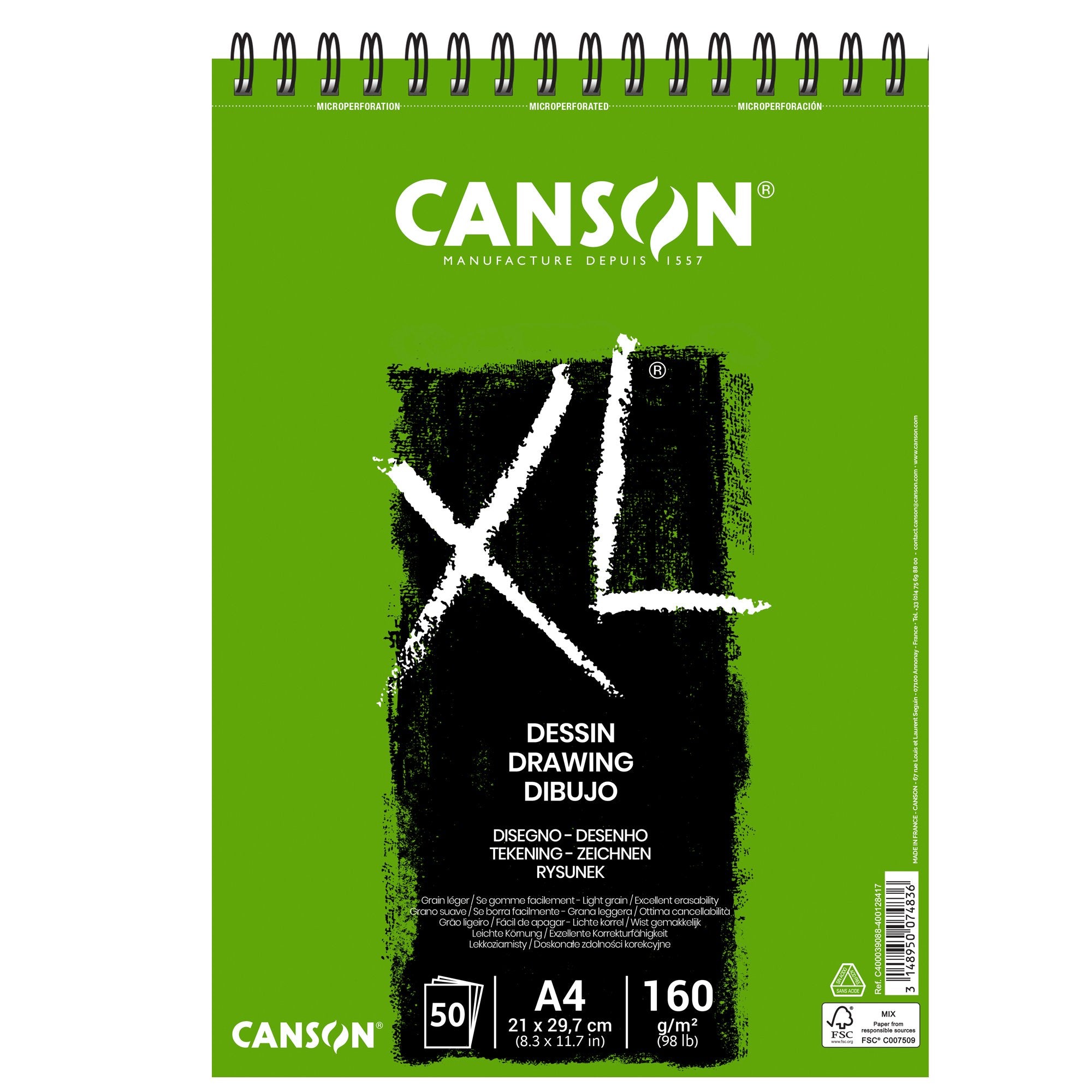canson-album-spiralato-lato-corto-xl-drawing-a4-50-fg-160-gr-