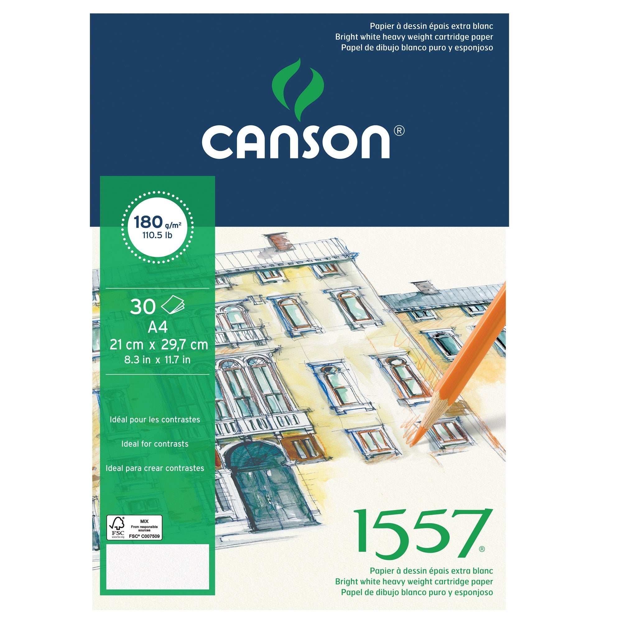 canson-blocco-collato-lato-corto-1557-a4-30-fg-180-gr