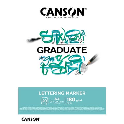 canson-blocco-graduate-lettering-marker-a4-20-fogli-180-g-mq-bianco-c31250p026