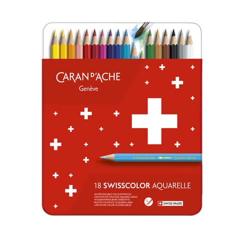 carand-ache-matite-colorate-acquerellabili-carandache-swisscolorin-conf-18-colori-assortiti-metallo-1285-718