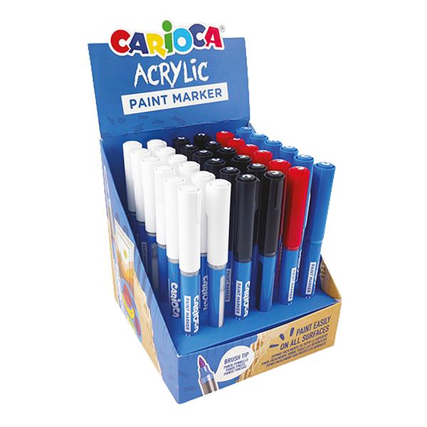 carioca-astuccio-36-paint-marker-acrilico-punta-pennello-colori-standard-assortiti-cario