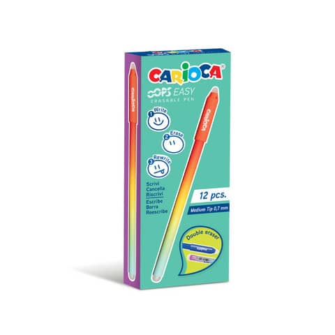 carioca-penna-cancellabile-oops-easy-punta-media-0-7-mm-conf-12-pz-rosso-43500-03
