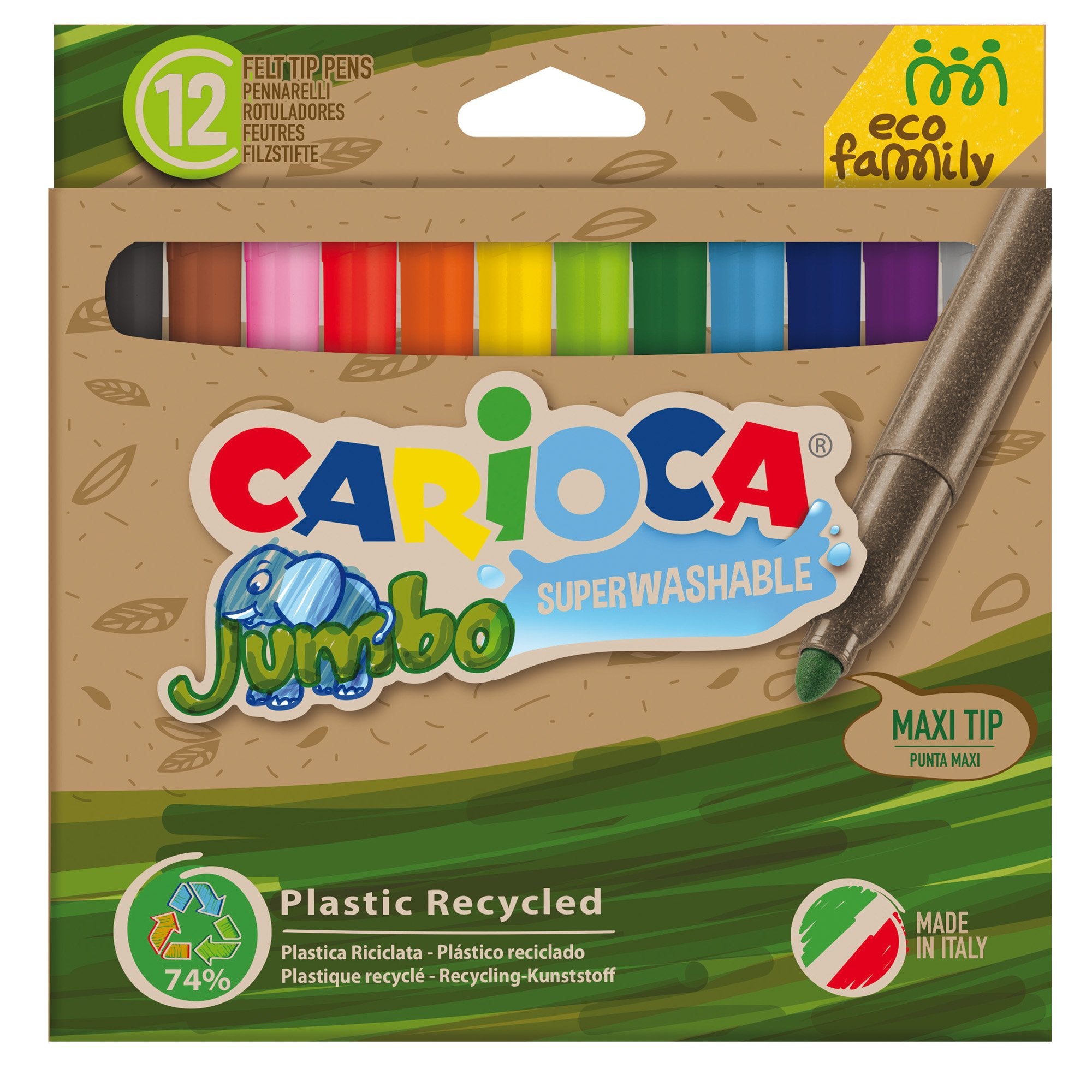 carioca-scatola-12-pennarelli-jumbo-eco-family-lavabili-colori-assortiti
