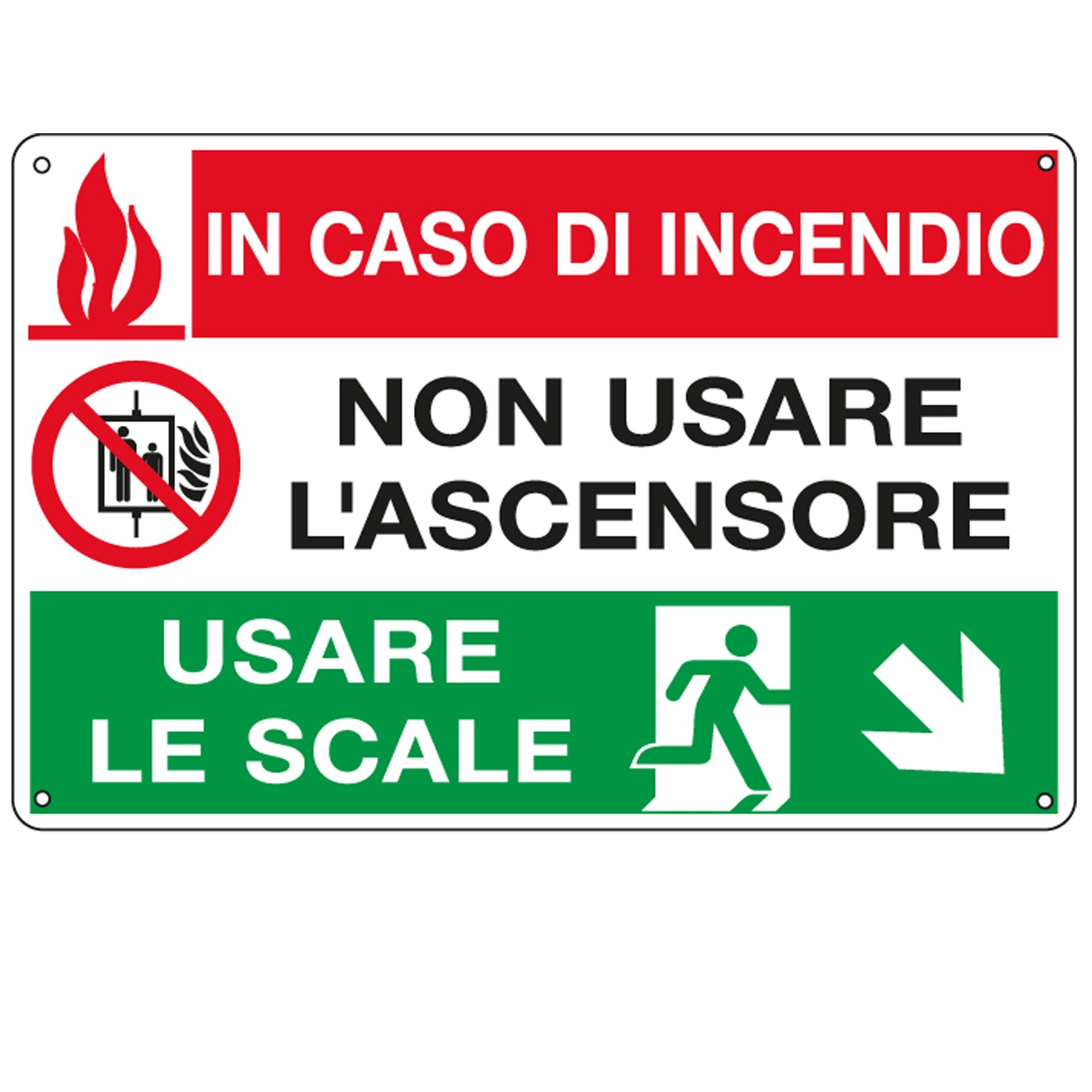 cartelli-segnalatori-cartello-alluminio-30x20cm-caso-incendio-usare-lascensore-