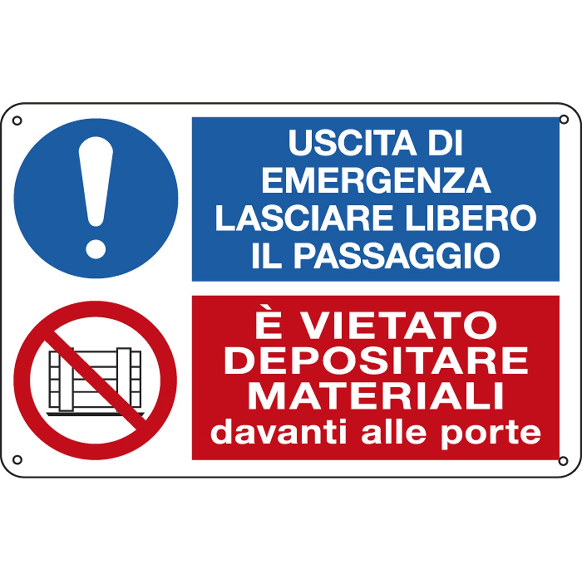 cartelli-segnalatori-cartello-alluminio-30x20cm-uscita-emergenza-vietato-depositare-