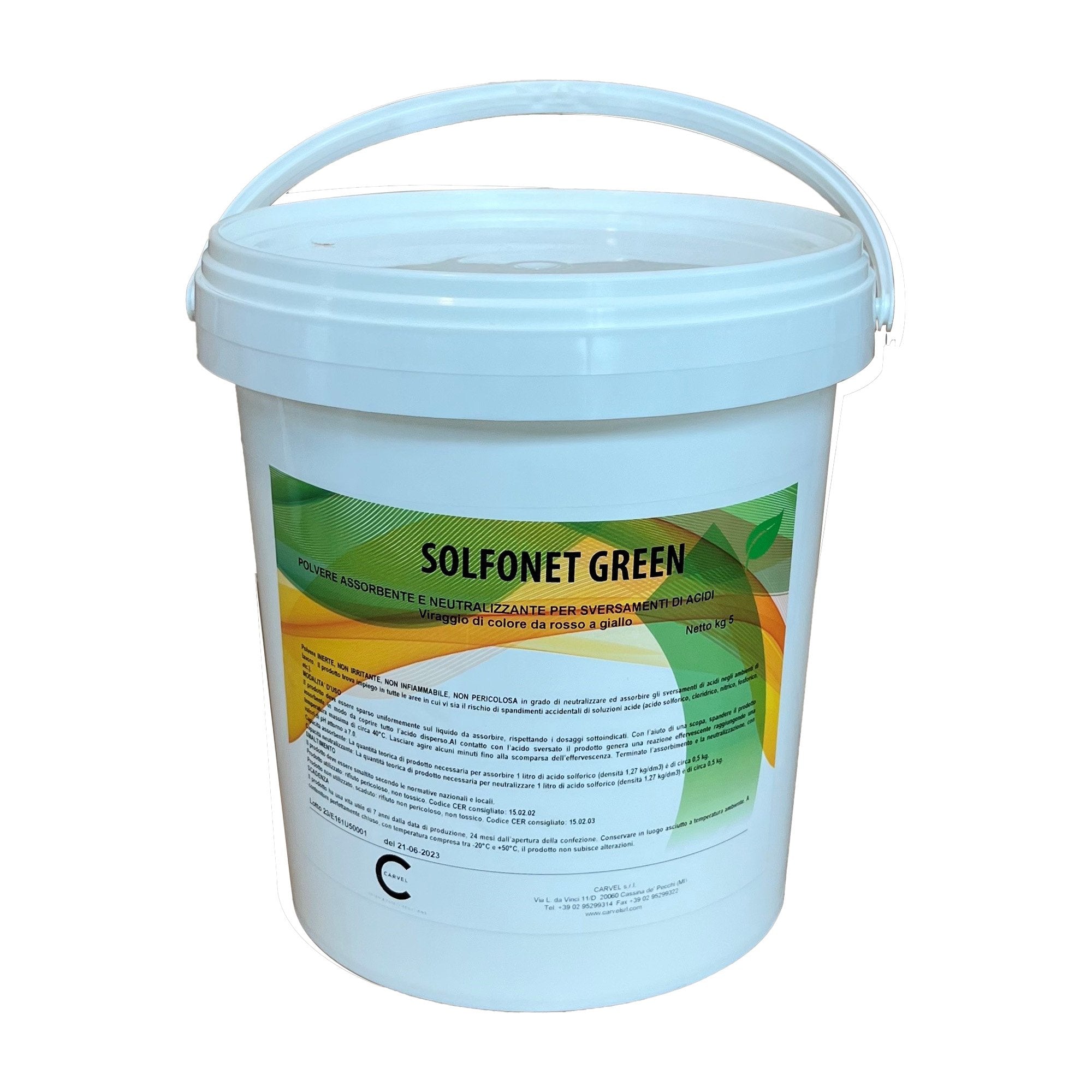 carvel-secchio-5kg-polvere-assorbente-solfonet-green-sversamento-acido-solforico