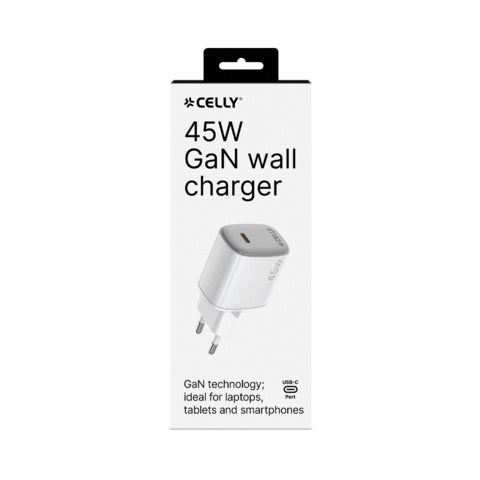celly-caricatore-parete-alta-velocita-gan-45w-1x-usb-c-bianco-uptc1usbc45wwh