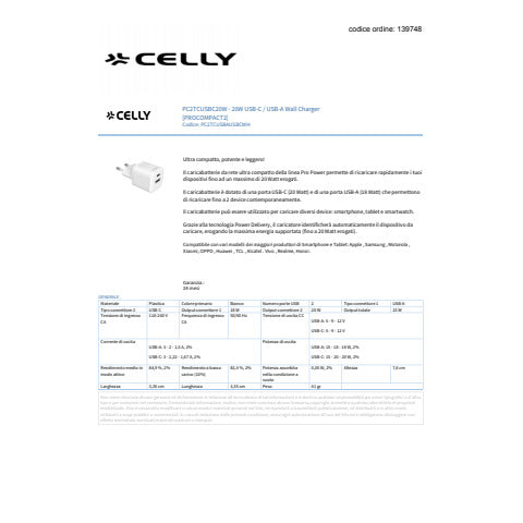celly-caricatore-parete-usb-c-20w-usb-a-18w-bianco-pc2tcusbausbcwh