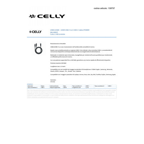 celly-cavo-usb-c-2x-usb-c-nylon-intrecciato-100w-1-3-m-nero-usbc2usbcbk