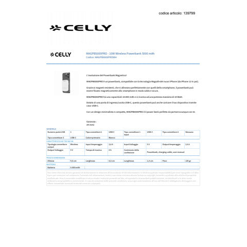 celly-powerbank-magnetico-magsafe-5-000-mah-10w-1x-usb-c-bianco-magpb5000prowh