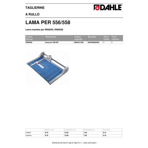 dahle-lama-ricambio-taglierine-556-558-grigio-r000648