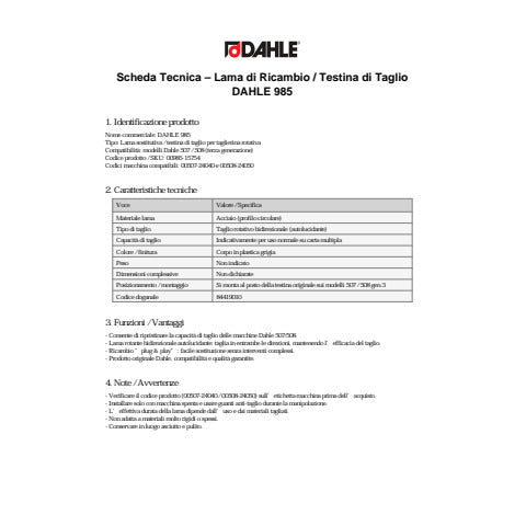 dahle-lama-ricambio-taglierine-serie-507-508-terza-generazione-r000985