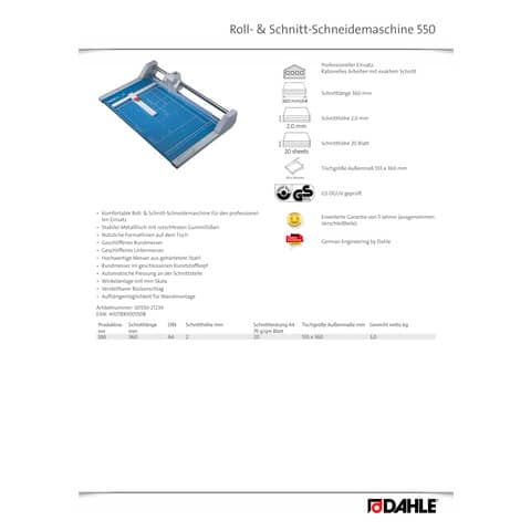 dahle-taglierina-rullo-pressino-automatico-luce-360-mm-blu-r000550