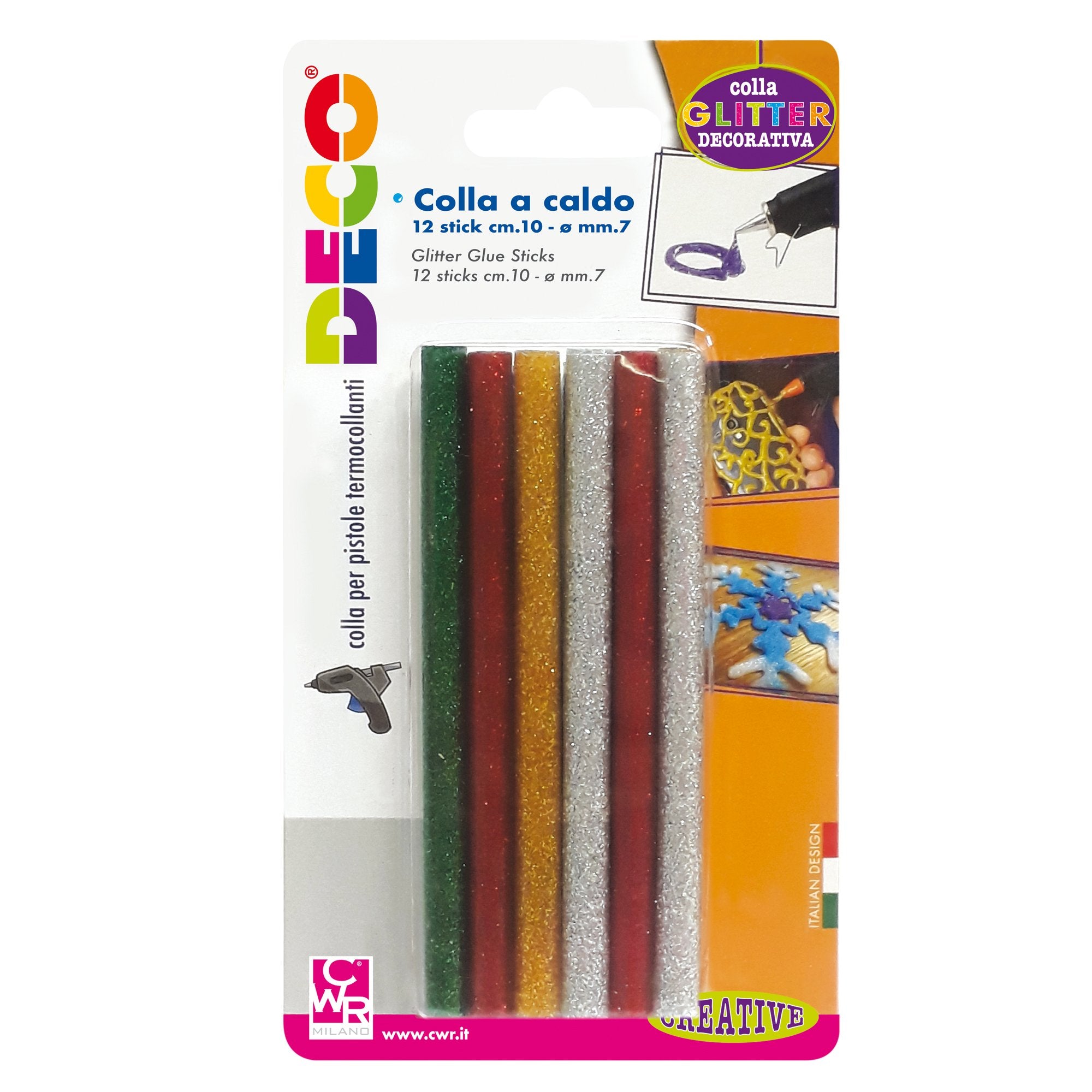 deco-12-stick-colle-glitter-assortite-pistola-mini-tg02m-d-7mm-lungh-10cm