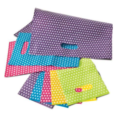 decoration-borse-shopper-pois-pe-conf-100-pezzi-colori-assortiti-20x30-cm-she632mix