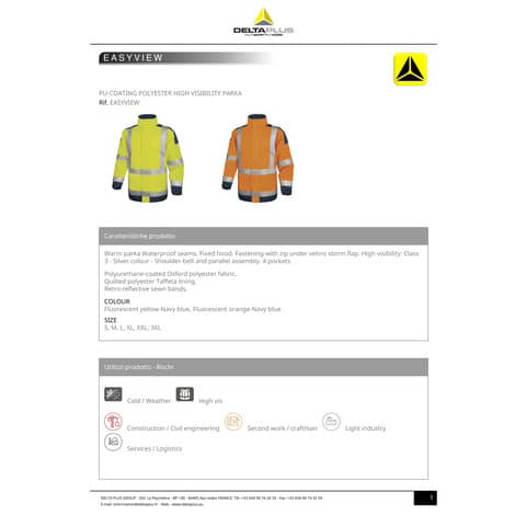 deltaplus-giacca-lavoro-parka-easy-view-c-zip-imperm-cl-3-4-tasche-argento-giallo-fluo-blu-m-easyvjmtm