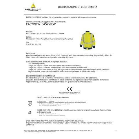 deltaplus-giacca-lavoro-parka-easy-view-c-zip-imperm-cl-3-4-tasche-argento-giallo-fluo-blu-m-easyvjmtm