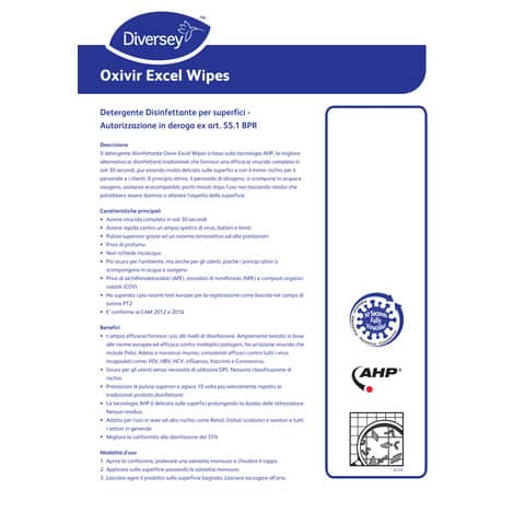 diversey-salviette-detergenti-disinfettanti-superfici-oxivir-excel-wipes-conf-100-salviette-101105056