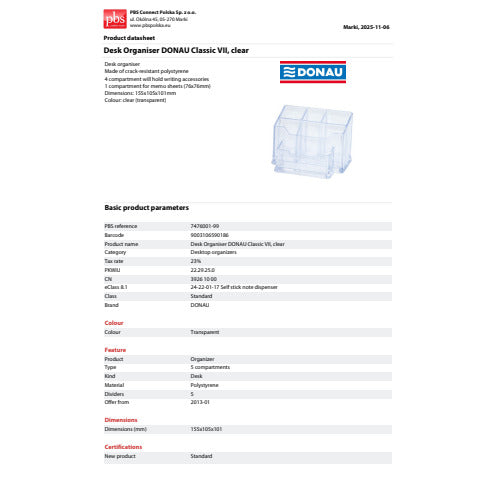 donau-organizer-classic-vii-ps-4-scomparti-15-5x10-5x10-1-cm-trasparente-7476001-99