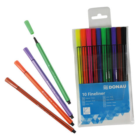 donau-set-fineliner-inchiostro-base-acqua-conf-10-pz-multicolore-330257099