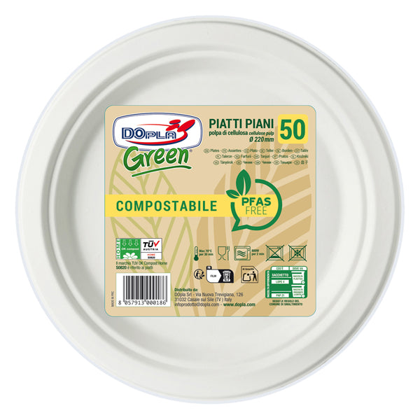 dopla-50-piatti-piani-d220mm-biodegradabili-compostabili-green