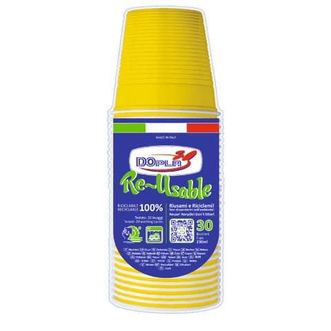 dopla-reusable-bicchieri-gialli-polistirene-conf-30-pz-230-ml-22700