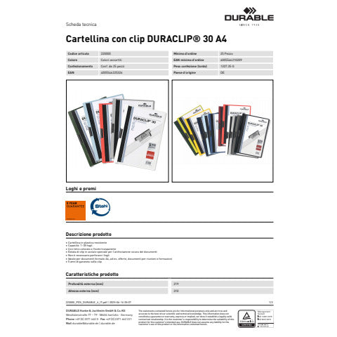 durable-cartellina-clip-duraclip-a4-conf-25-colori-assortiti-dorso-3-mm-capacita-30-fogli-2200-00