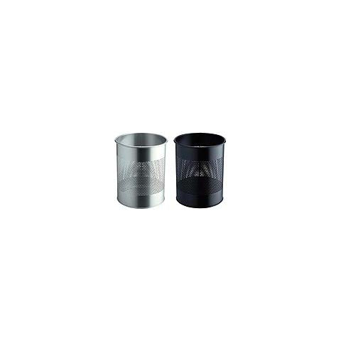 durable-cestino-gettacarte-cilindrico-superficie-perforata-165mm-acciaio-nero-331001