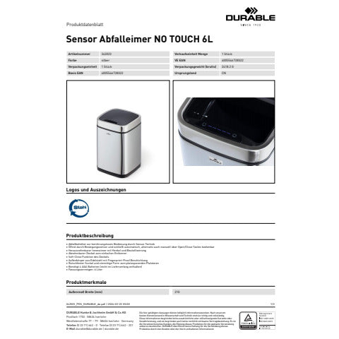 durable-cestino-sensore-no-touch-argento-metallizzato-capienza-6-lt-3420-23