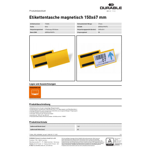 durable-tasche-identificazione-fissaggio-magnetico-163x81-5-mm-giallo-conf-50-pz-1742-04
