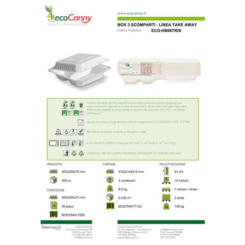 ecocanny-box-3-scomparti-bio-compostabili-take-away-bianco-200x200x70-mm-conf-50-pz-eco-hb08tris