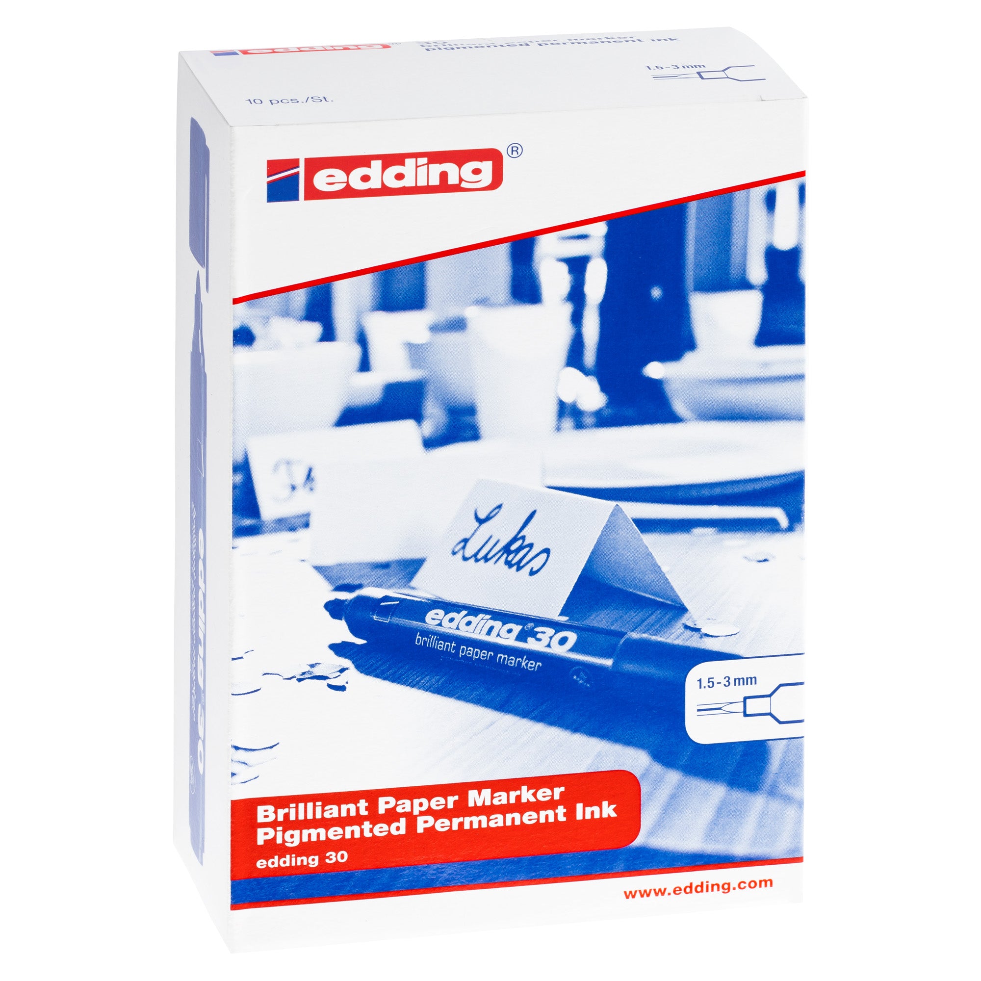 edding-marcatore-30-permanente-punta-tonda-rosso