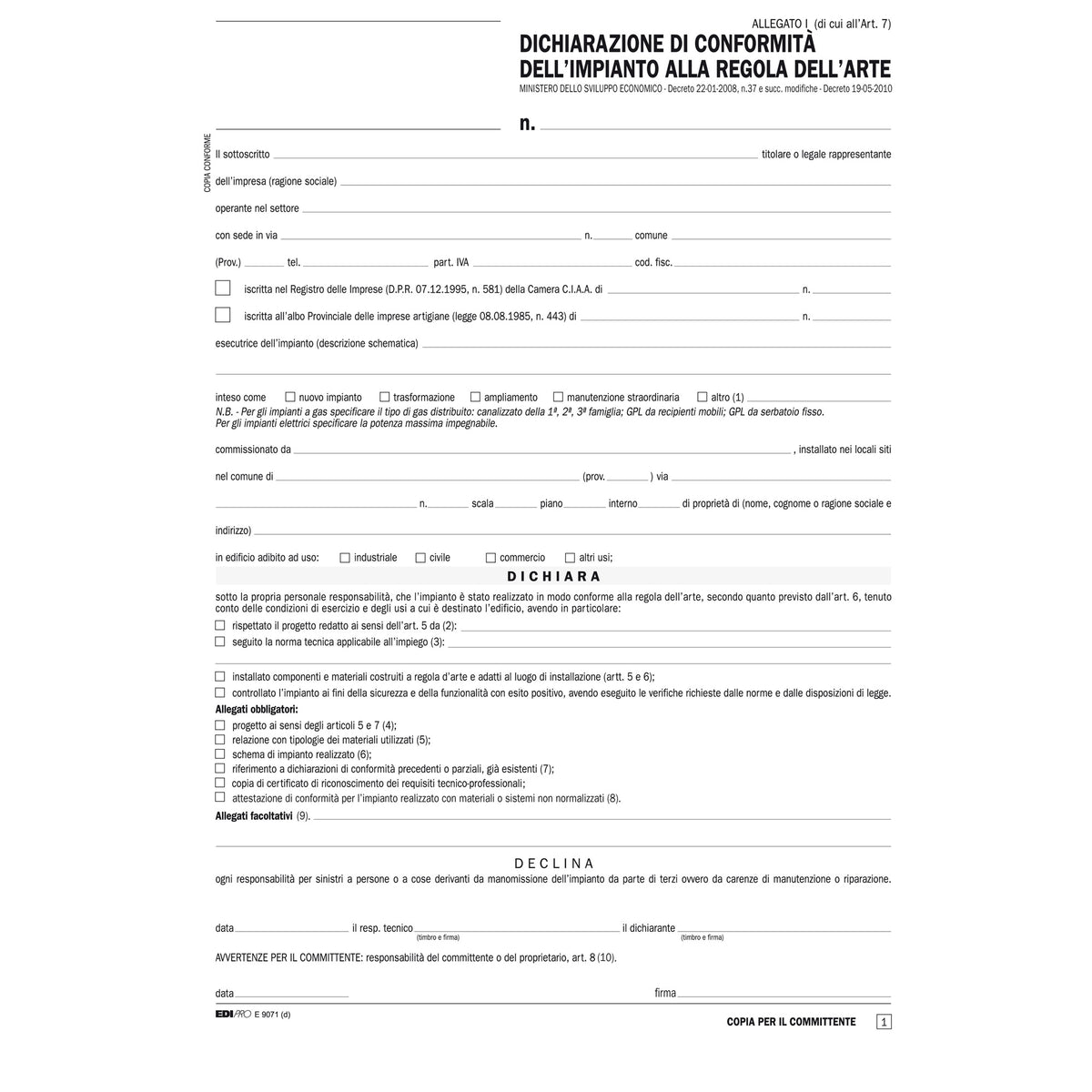 edipro-100fg-29-7x21-dichiarazione-conformita-impianto-snap-5-copie-autoric-e9071