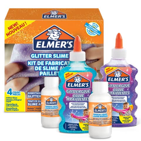 elmer-s-kit-glitter-slime-elmers-2-flaconi-colla-blu-viola-177-ml-2-magical-liquid-68-ml-2077256
