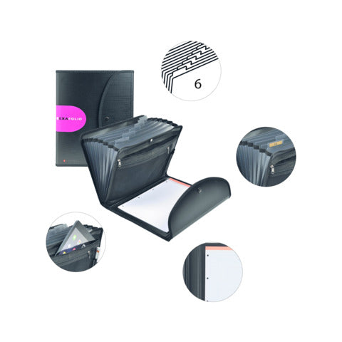 exacompta-cartella-conferenze-nero-exafolio-6-scomparti-55834e