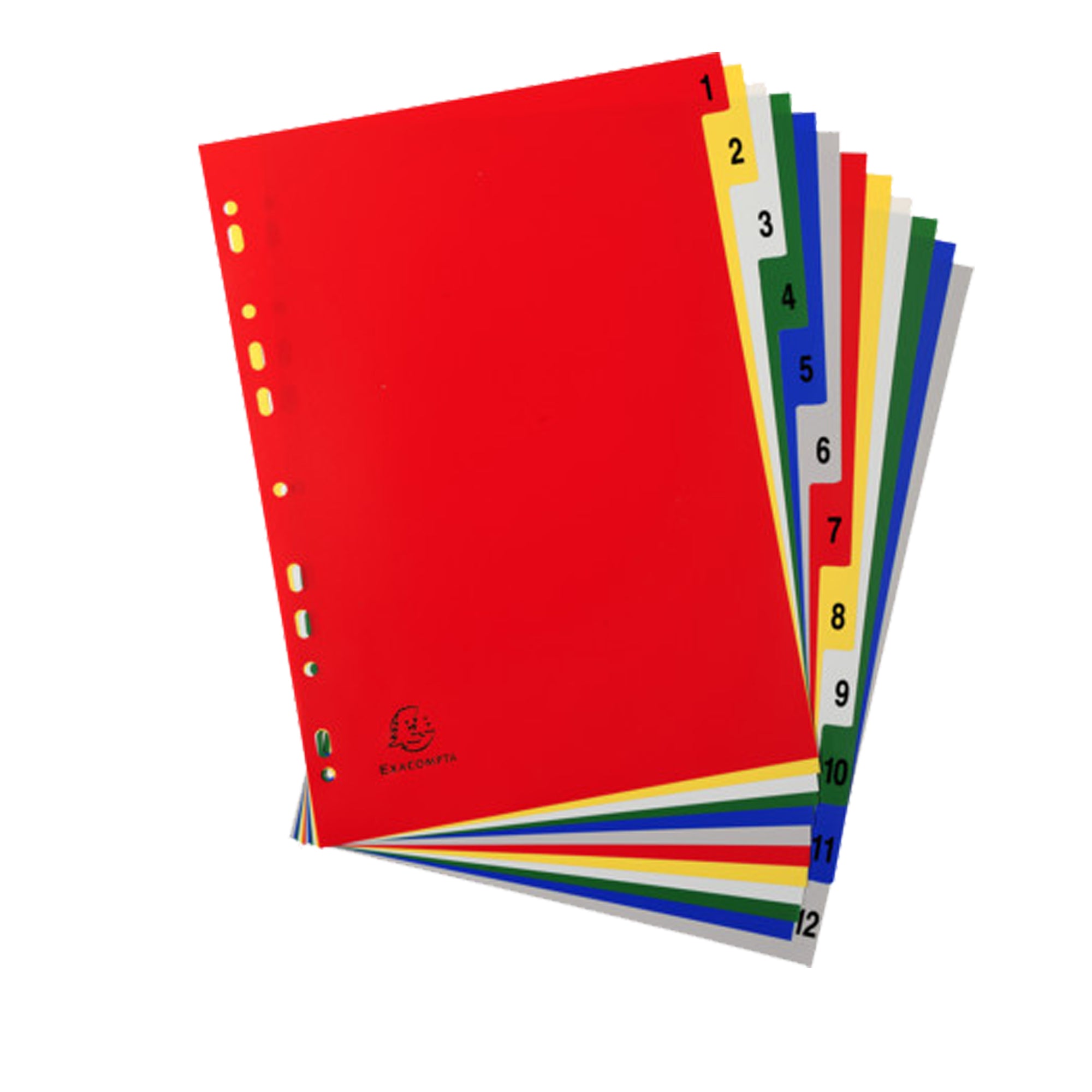 exacompta-divisori-numerici-1-12-a4-ppl-opaco-colori-assortiti-46971e
