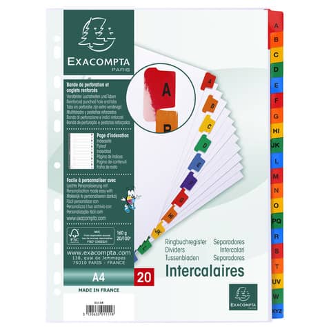 exacompta-intercalari-stampati-digitale-protecto-cartoncino-a4-160g-mq-20-tasti-az-1111e