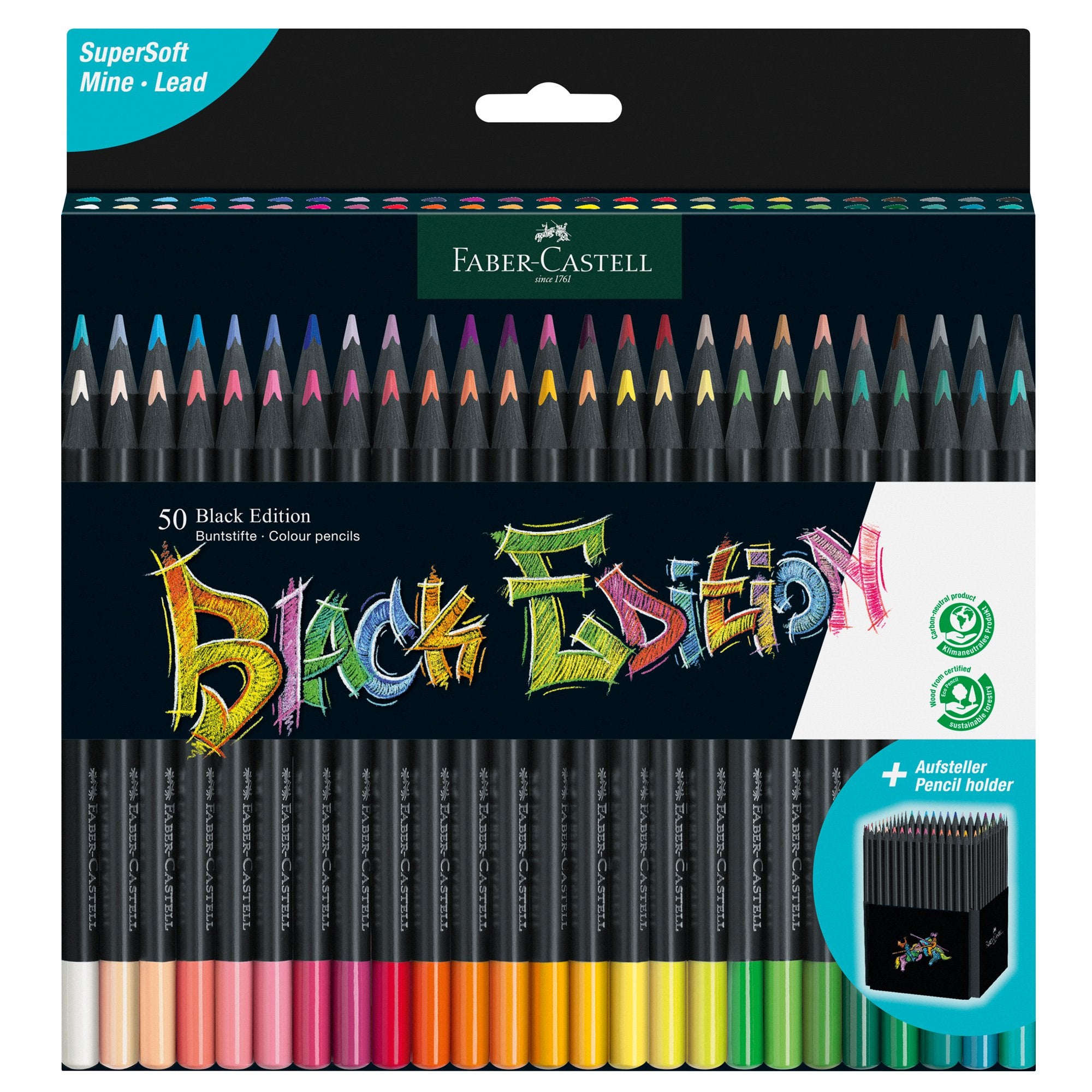 faber-castell-astuccio-50-matite-colorate-triangolare-black-edition
