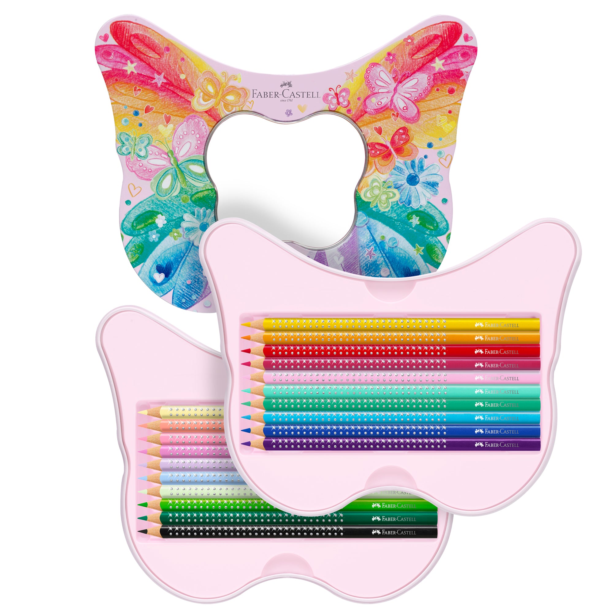 faber-castell-astuccio-farfalla-20-matite-colorate-sparkle-assortiti-faber-castell
