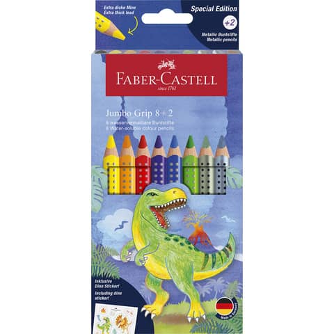 faber-castell-matita-jumbo-grip-conf-10-pz-fantasia-dinosauri-110922