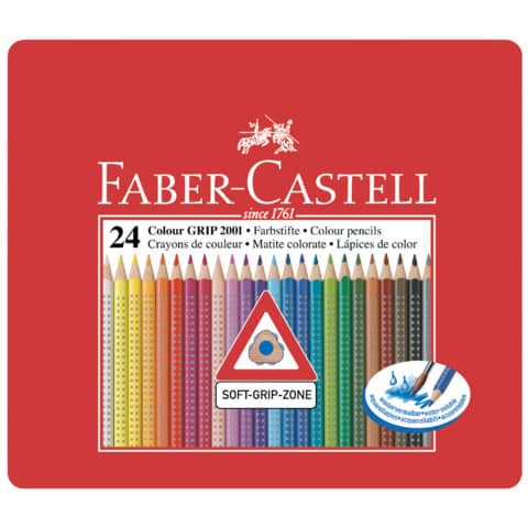 faber-castell-matite-colorate-colour-grip-assortiti-astuccio-metallo-24-112423