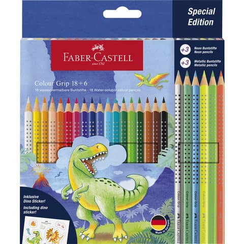 faber-castell-matite-colour-grip-dinosaurus-conf-24-pz-colori-assortiti-201546
