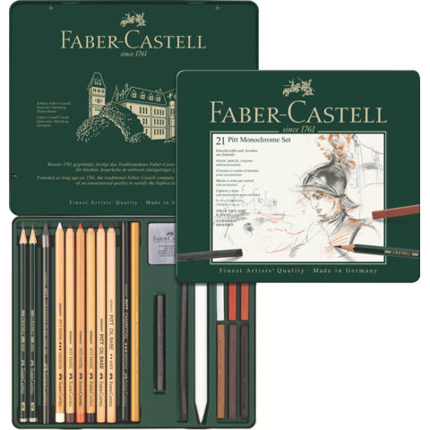 faber-castell-set-metallo-faber-castell-monochrome-belle-arti-medium-conf-21-elementi-112976