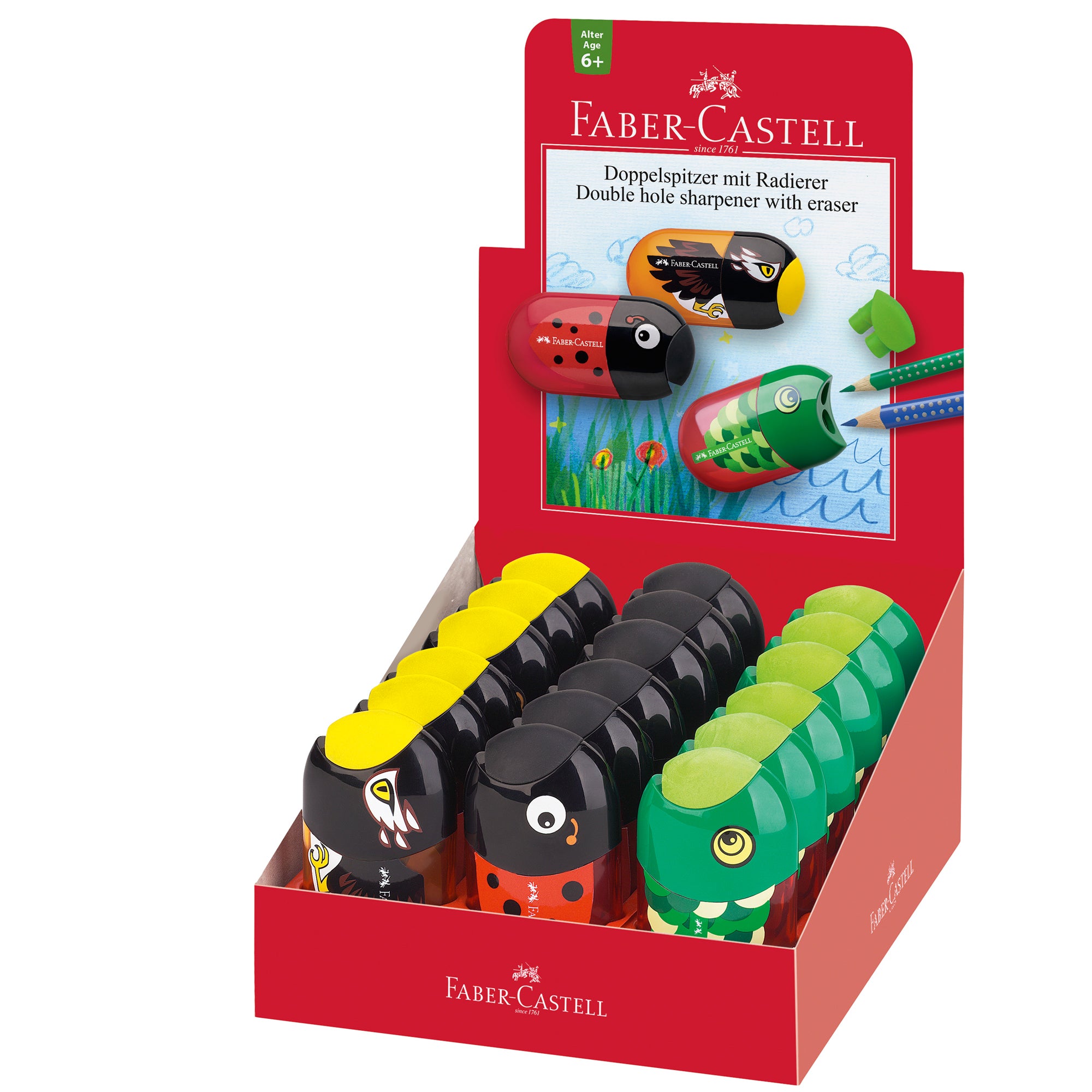 faber-castell-temperamatite-animals-serbatoio-gomma-assortiti