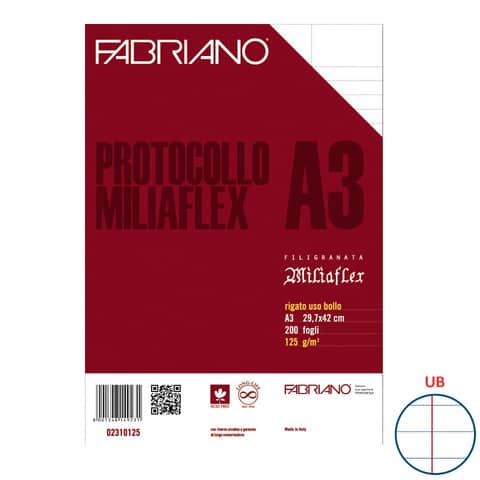 fabriano-fogli-protocollo-miliaflex-a3-125-g-mq-rigato-uso-bollo-conf-200-fogli-02310125