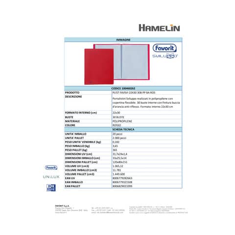 favorit-portalistino-fogli-fissi-sviluppo-buccia-darancia-22x30-cm-30-buste-rosso-100460262
