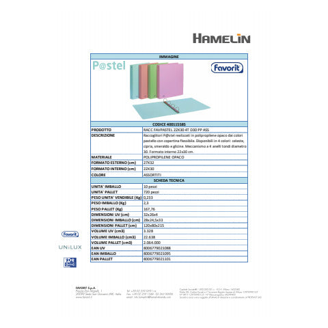 favorit-raccoglitori-4-anelli-pastel-22x30-cm-colori-assortiti-conf-10-diametro-30-mm-400115585